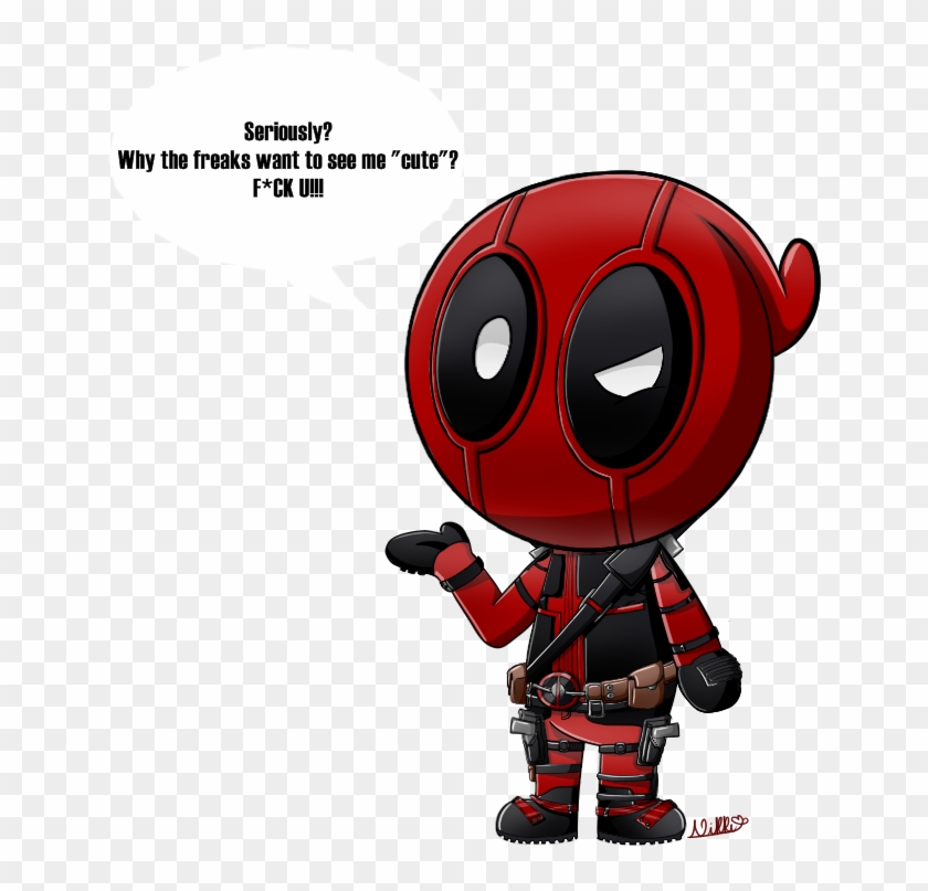 Deadpool By Arachnide - Cute Spiderman Cartoon Drawing Clipart #4583500