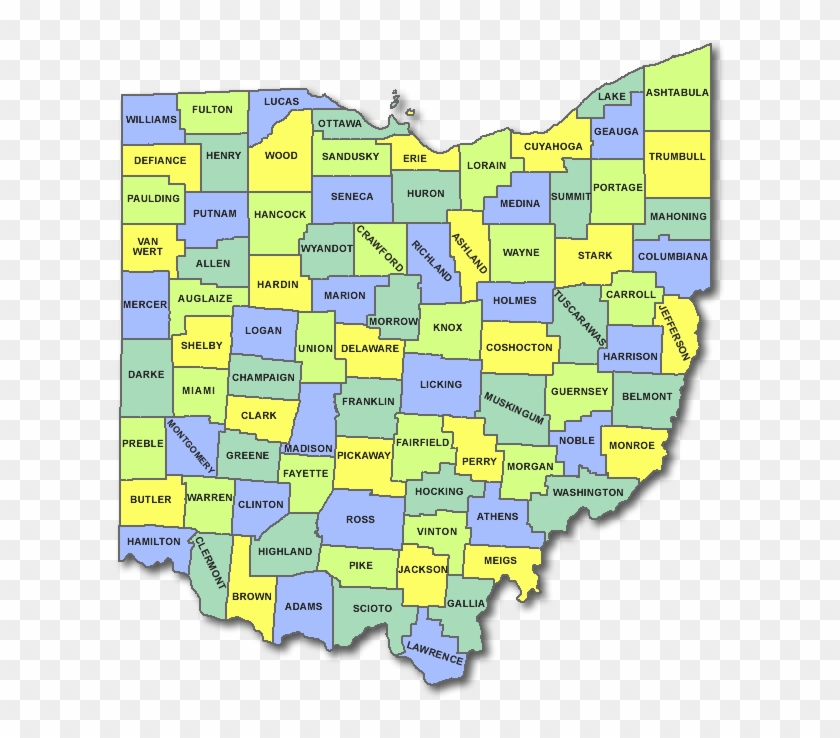 Ohio County Map - States Of Ohio Clipart