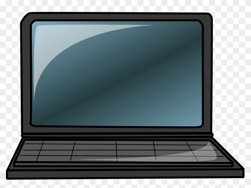 Painted Black Laptop With Blue Screen - Laptop Clip Art - Png Download #4584477