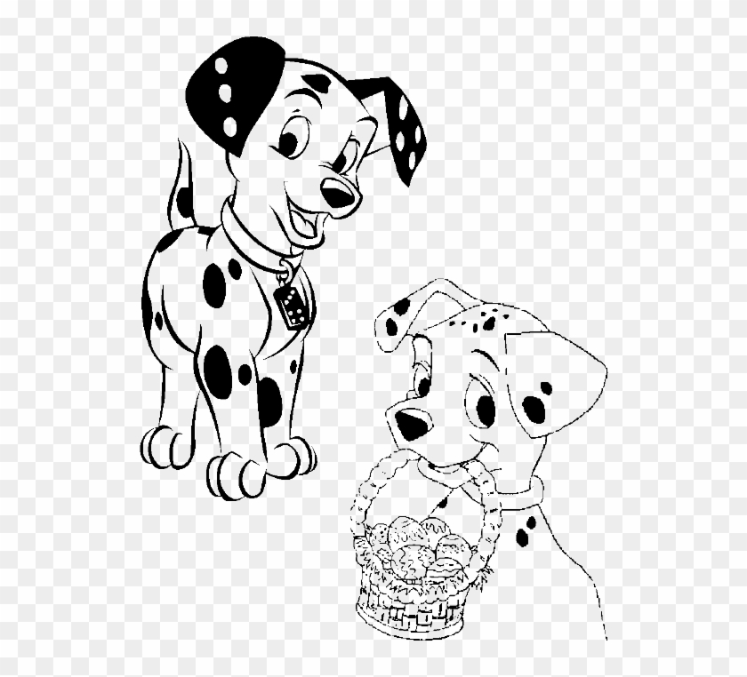 101 Dalmatians Easter Egg Coloring Page Clipart #4584660