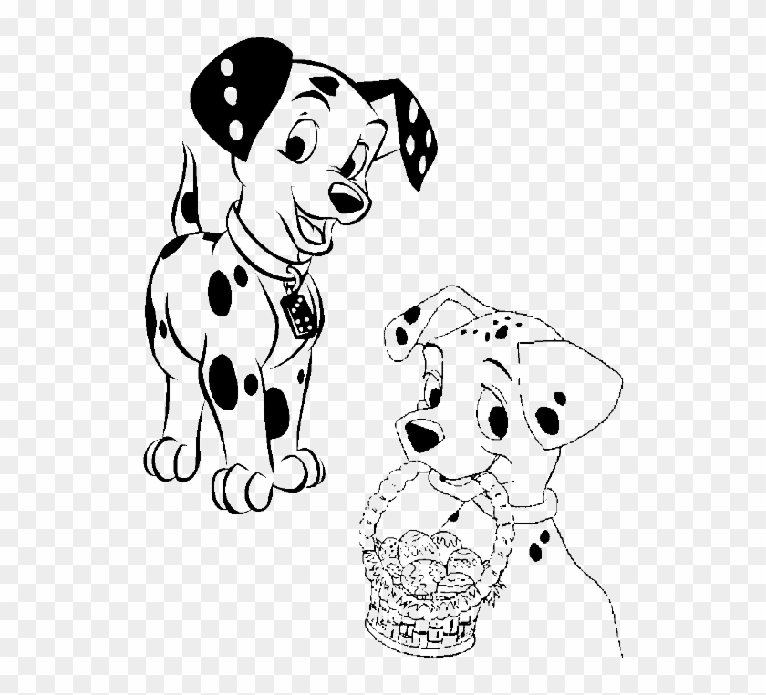 101 Dalmatians Easter Egg Coloring Page Clipart