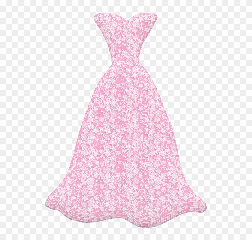 Wedding Dress Lace Pink Dress Wedding Bride Woman - Gown Clipart #4584953