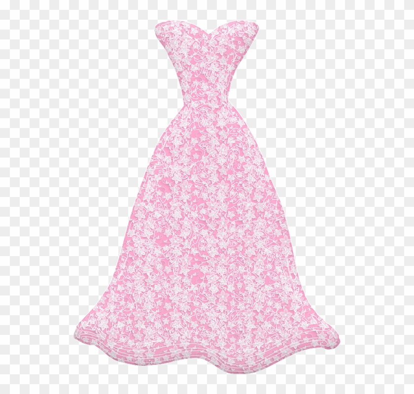 Wedding Dress Lace Pink Dress Wedding Bride Woman - Gown Clipart