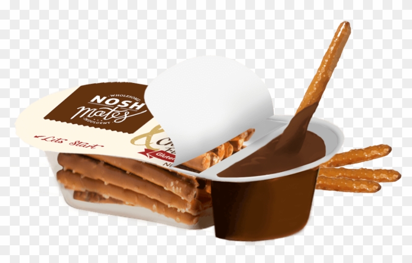 Gluten Free Pretzel Sticks & Dark Chocolate Fudge Dip - Gelato Clipart #4585304