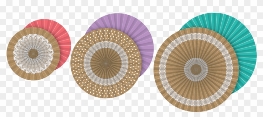 Tcr77168 Shabby Chic Burlap Hanging Paper Fans Image - Artificial Flower Clipart