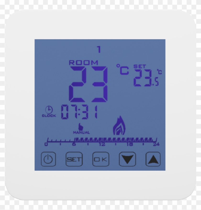 Touchscreen Thermostat Controler 24/7 Indoor- Ad79 - Led Display Clipart