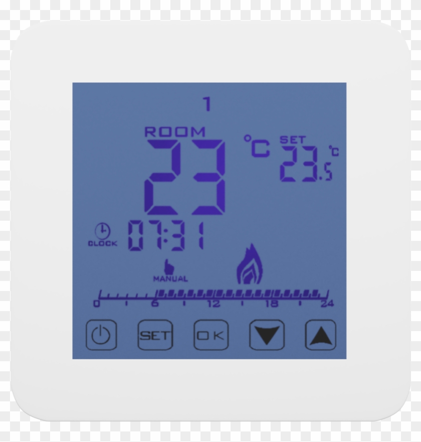 Touchscreen Thermostat Controler 24/7 Indoor- Ad79 - Led Display Clipart #4588518