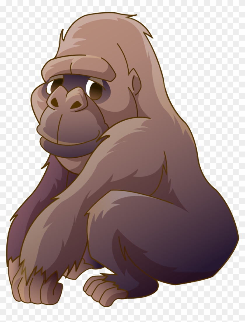 Ape Cartoon Cross River Clip Art Hand - Gorilla Clipart Transparent Background - Png Download #4589439