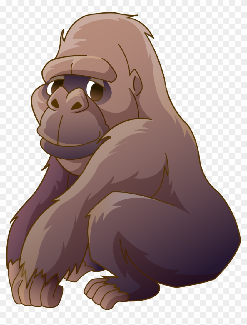 Ape Cartoon Cross River Clip Art Hand - Gorilla Clipart Transparent Background - Png Download