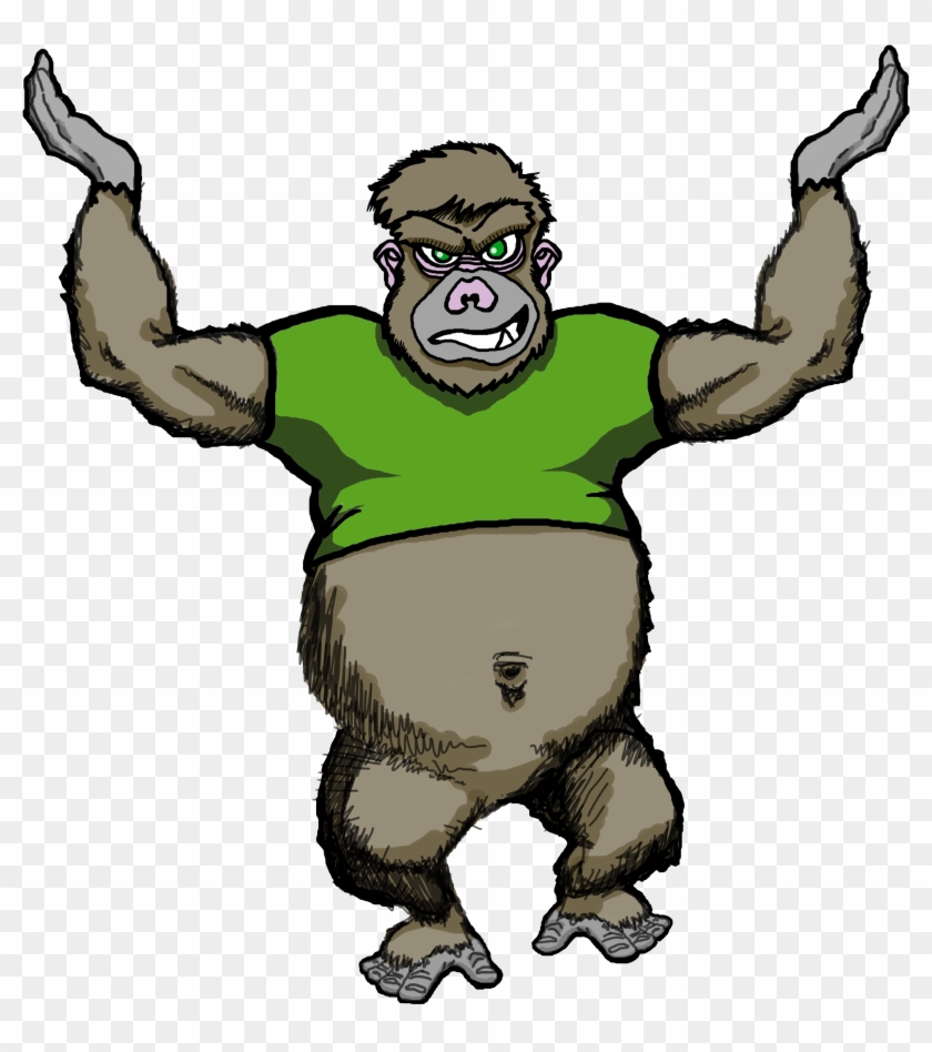 Gorilla Clip Head Transparent - Cartoon - Png Download #4589461