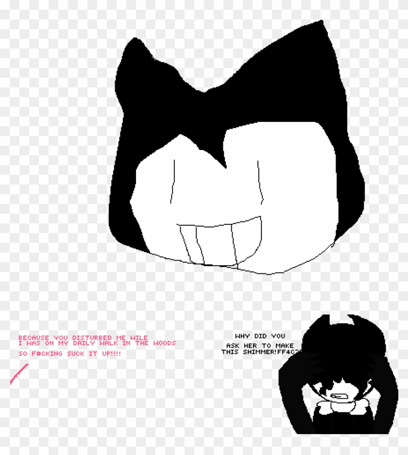 Drawing Bendy On School Chromebook Clipart #4589907