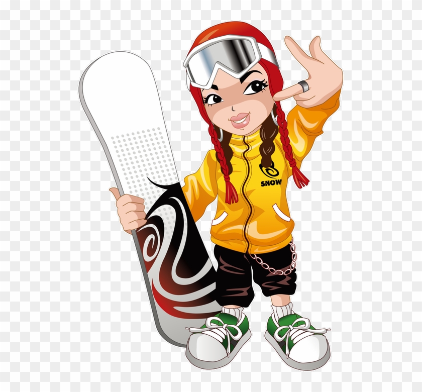 Snowboarder - Hip Hop Cartoon Png Clipart #4590270