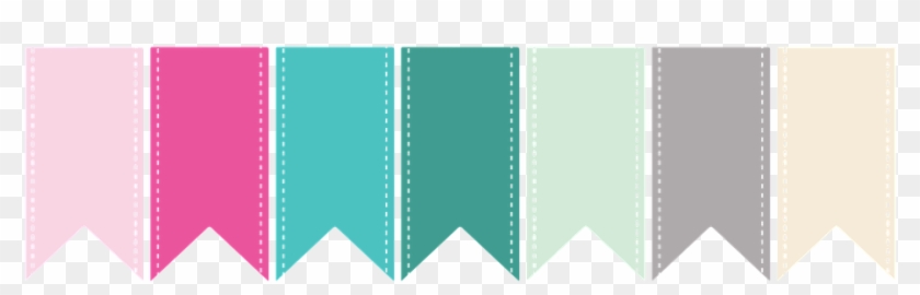 Flags Celebration Pink Green Mint Grey Cream - Vektor Bendera Ulang Tahun Png Clipart #4590927