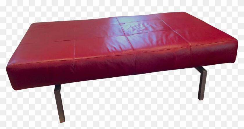 Modern Quilted Red Leather Bench Chairish Modern Red - Ottoman Clipart