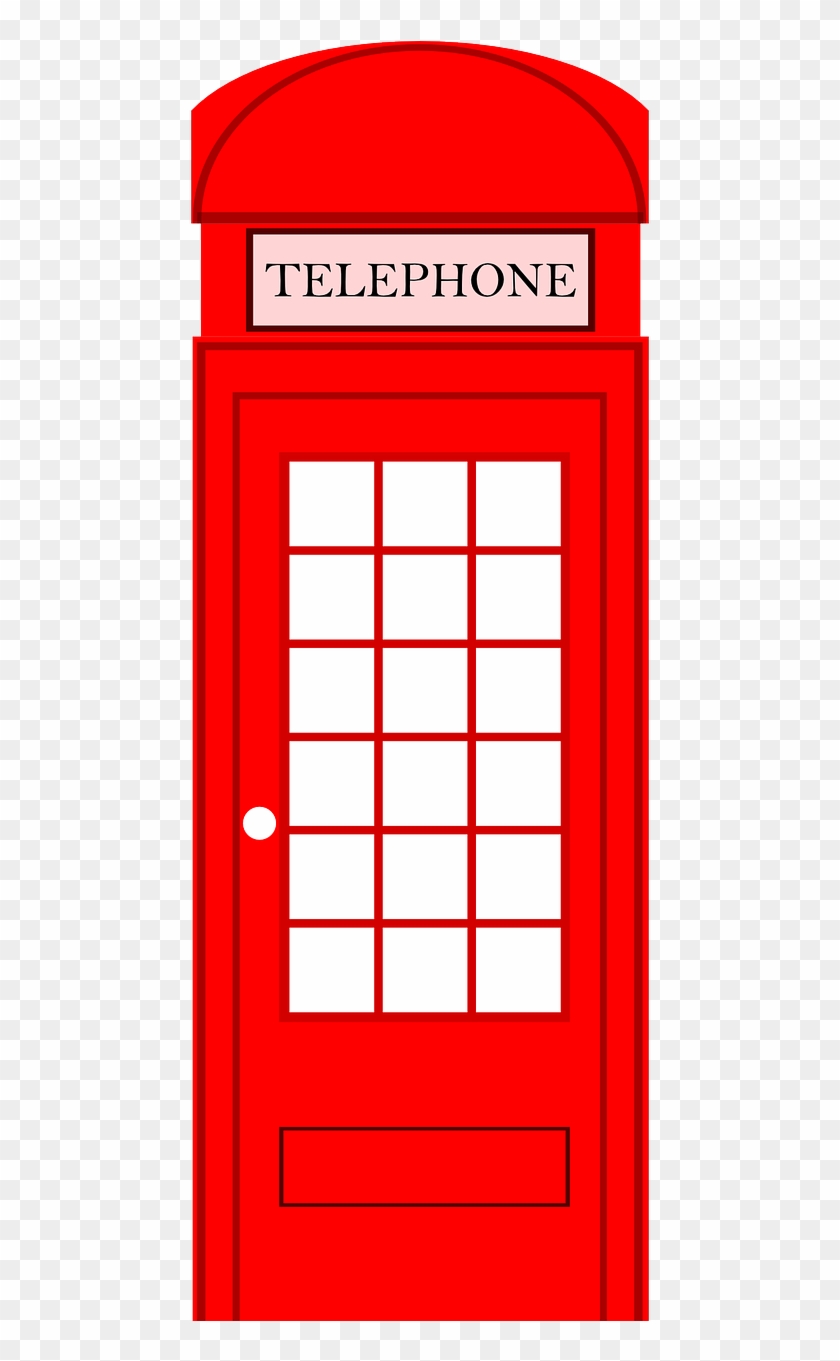 Cartoon London Telephone Box Clipart