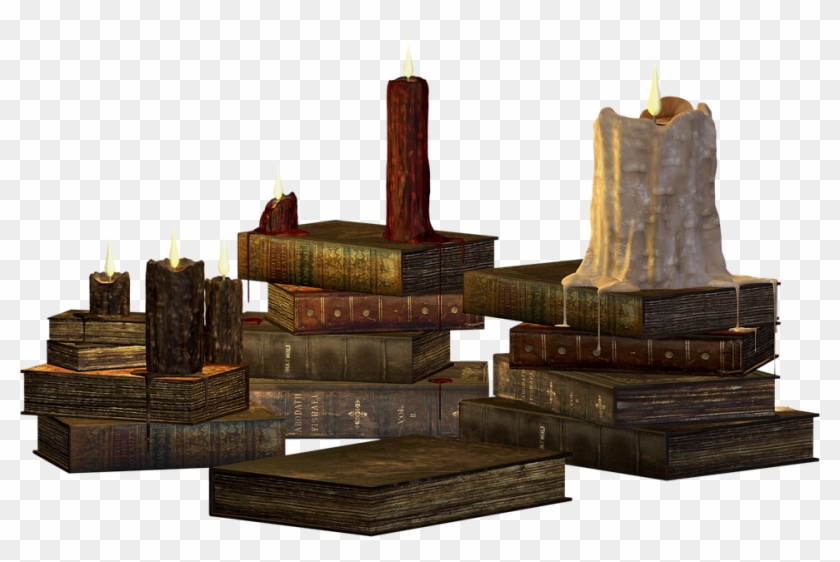 Candles Candle Books Wax Candlelight Candlestick - Candle On Books Clipart