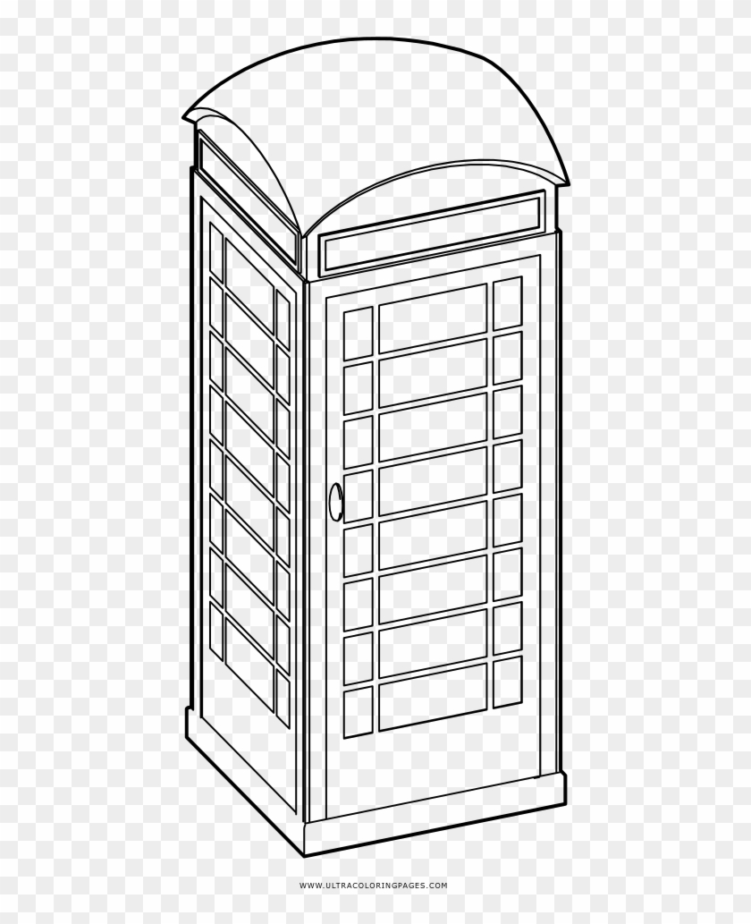 Phone Booth Coloring Page - Cabina Telefonica Para Dibujar Clipart #4592747