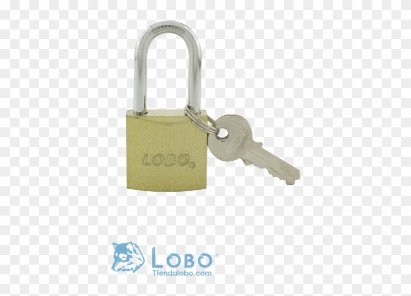 Candado Con Llave Plana Y Gancho Largo Hierro Dorado - Chain Clipart
