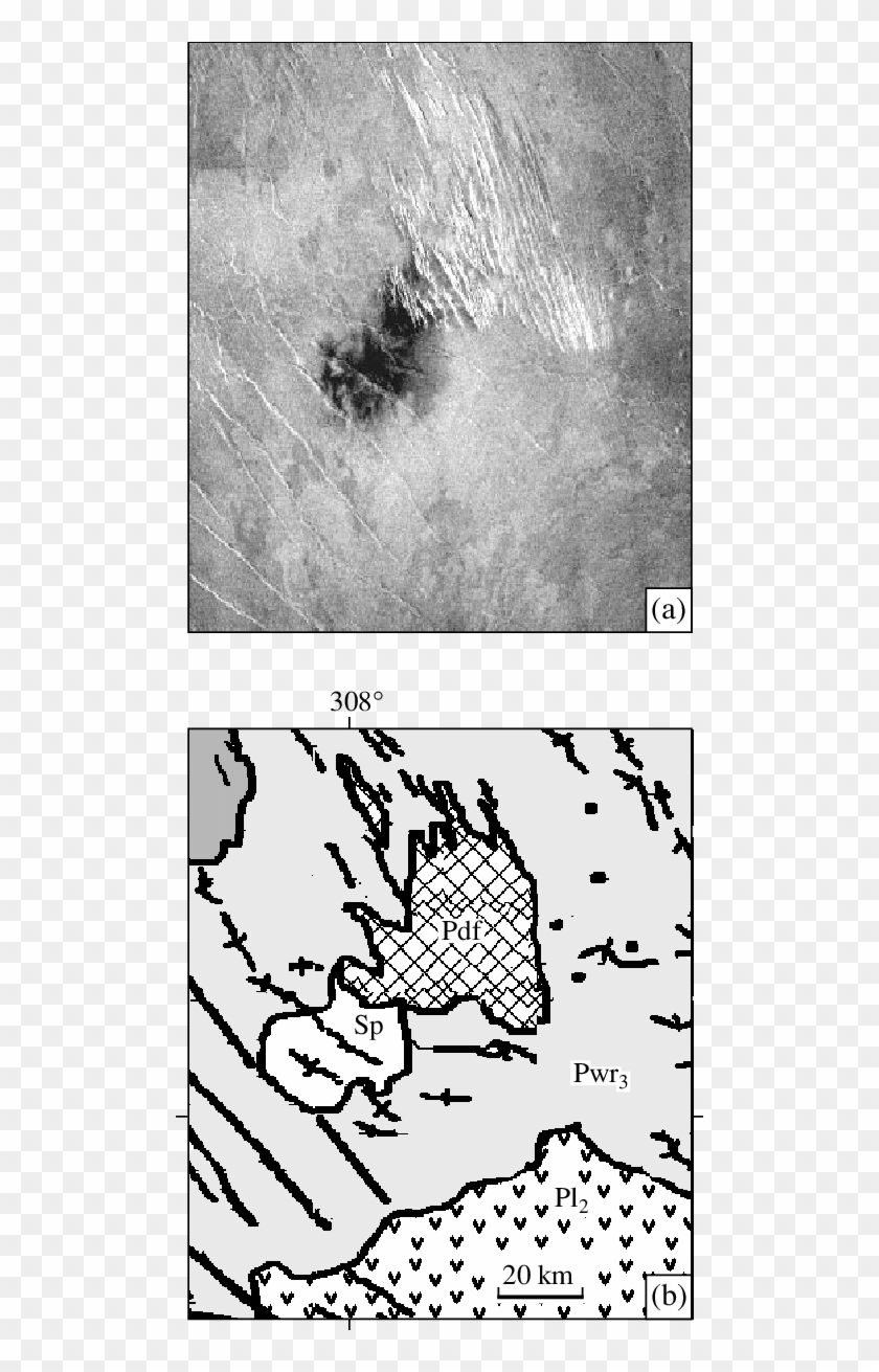 A Splotch Superimposed On A Plain With Wrinkle Ridges - Illustration Clipart #4594355