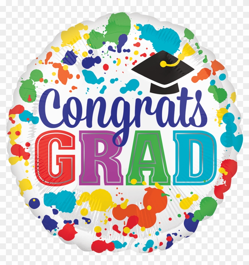 Congrats Grad Paint Splotch - Balloon Clipart #4595282