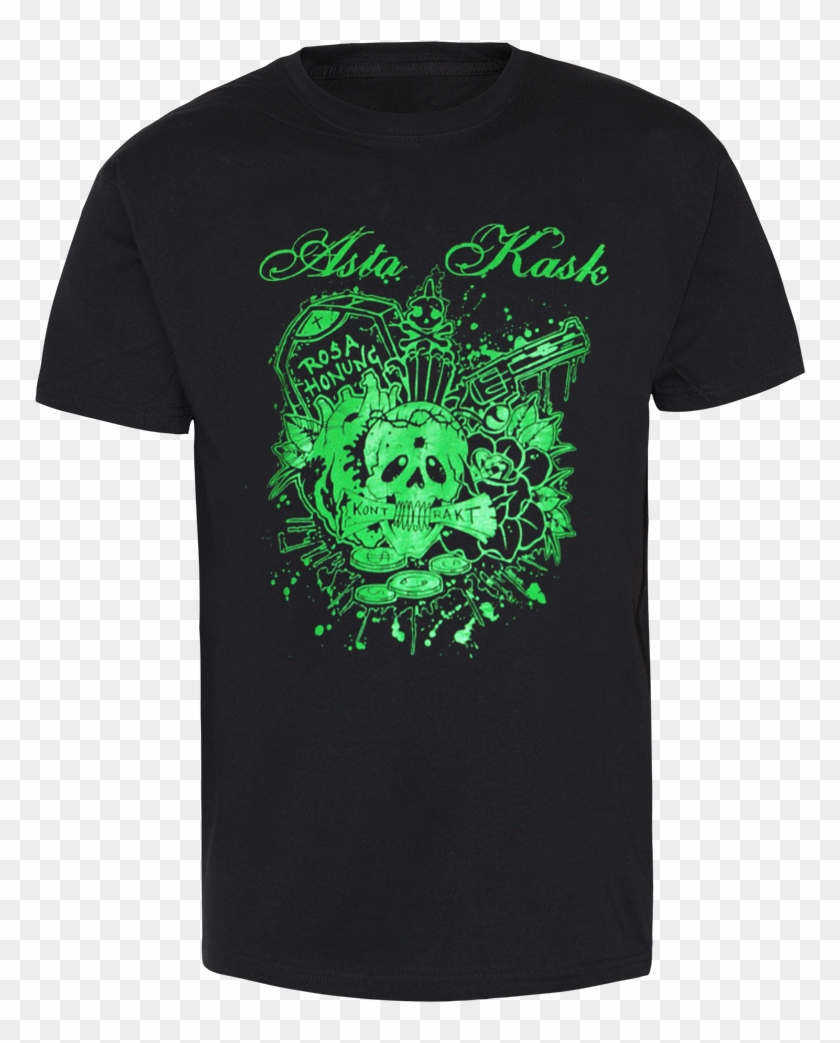Asta Kask "green Skull" T-shirt - Active Shirt Clipart #4595757