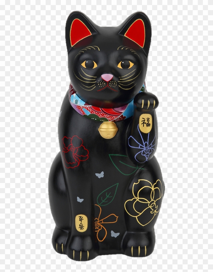 The Singapore Night Orchid Lucky Cat - Black Cat Clipart
