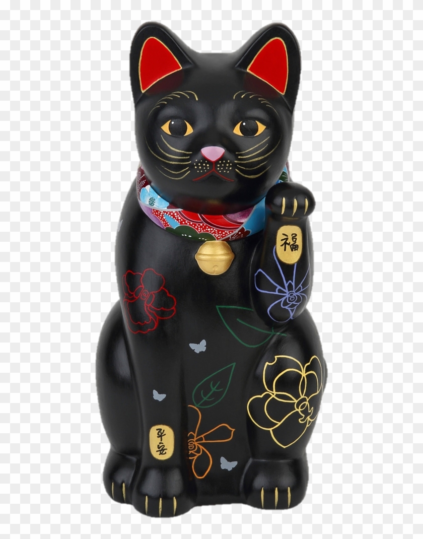 The Singapore Night Orchid Lucky Cat - Black Cat Clipart #4596747