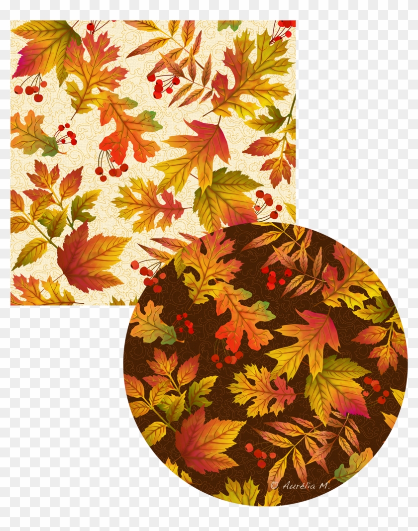 Fl05a Fall Leaves Cream Fl05bc Fall Leaves Circle - Maple Leaf Clipart #4596842