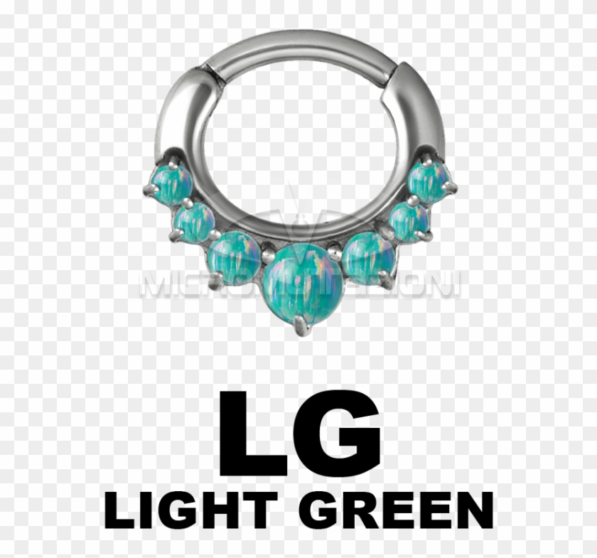 Steel Septum Clicker With Synthetic Opal And Curved - Septum Piercing Clipart