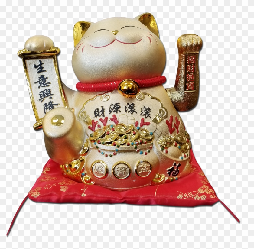 Maneki Neko Lucky Cat Decoration Fortune Cat- With - Figurine Clipart #4597131