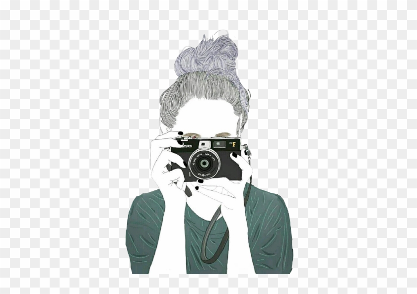 #girl #girls #cute #camera - Girl Drawing Clipart