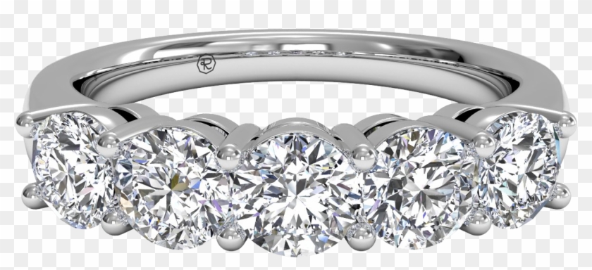Women's Five-stone Diamond Wedding Ring - Yellow Gold Diamond Wedding Rings For Women Clipart #4598219