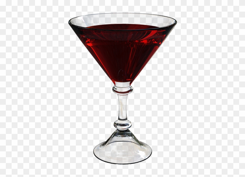 A Glass Of Red Wine Clear Glass Red Wine - Martini Glass Clipart #4598256