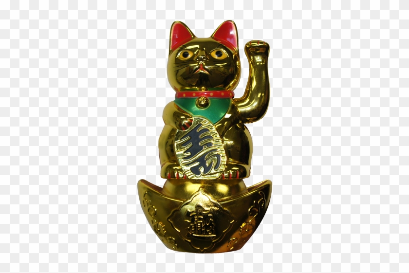 Maneki Neko Lucky Cat With Base - Domestic Short-haired Cat Clipart