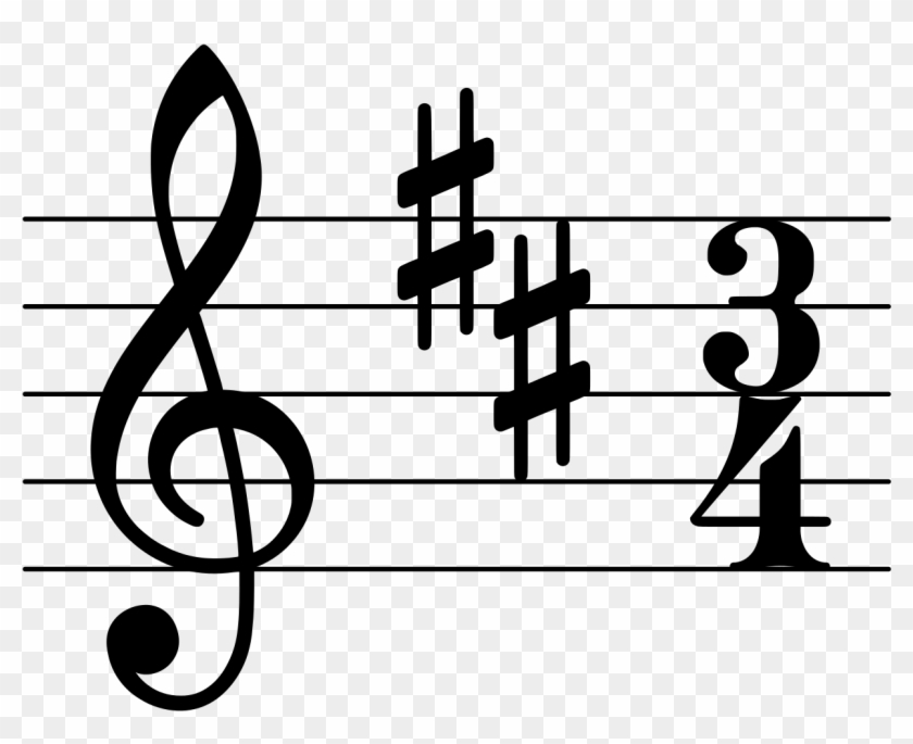 Dmajor Thicker Lines B Flat Major Scale Treble Clef Clipart Pikpng