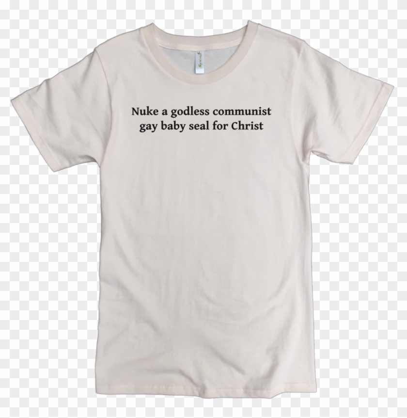 Nuke A Godless Communist Baby Seal Printed On Men's - Camisa Del Real Madrid Clipart #460108