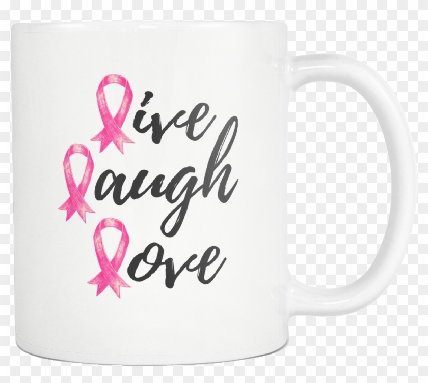 Live Love Laugh Pink Ribbon Mug - Mug Clipart #460532