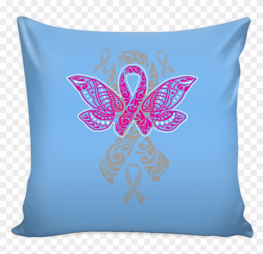 Butterfly Pink Ribbon V2 Cool Awesome Unique Breast - Cushion Clipart