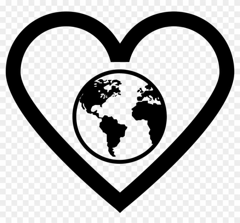 Black Heart Outline Png - World Map Clipart #461855
