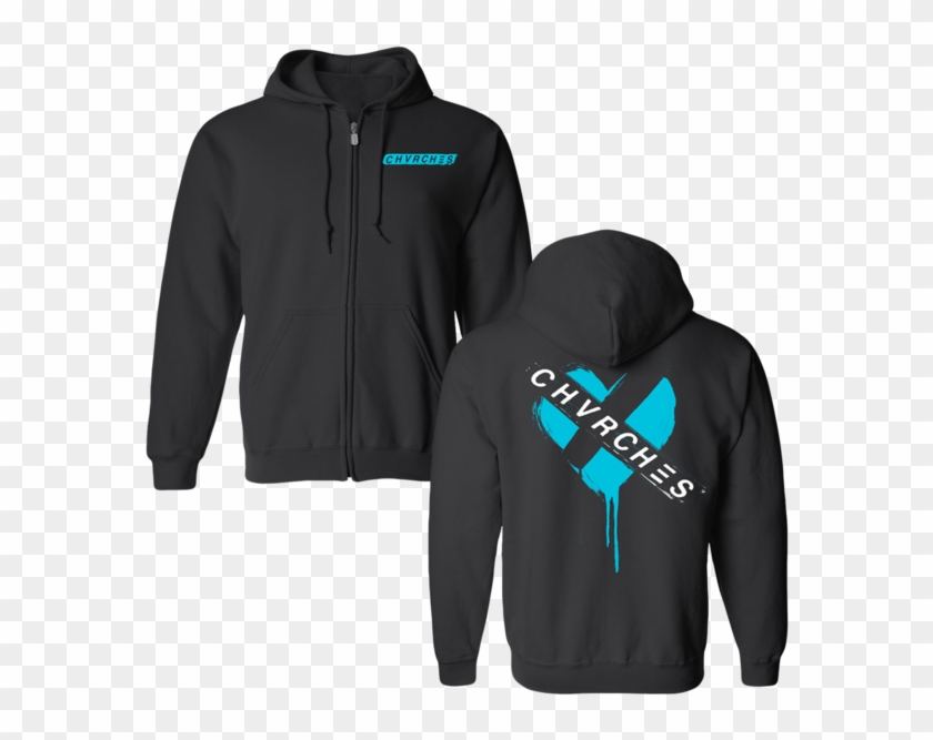 Painted Black Heart Zip-up Hoodie - Hoodie Clipart #461892