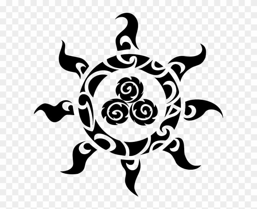 627 X 620 10 - Polynesian Sun Tattoo Clipart #461954