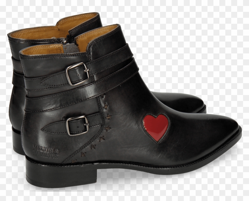 Ankle Boots Candy 5 Black Heart Patent Red - Motorcycle Boot Clipart