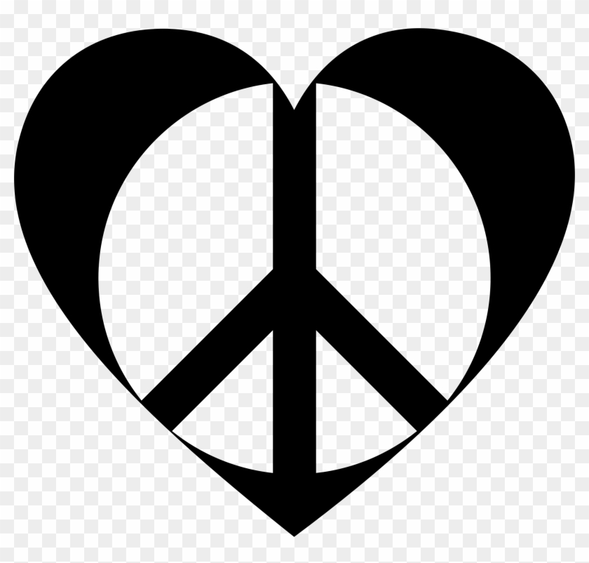 This Free Icons Png Design Of Peace Heart Mark Ii Black Clipart #462096