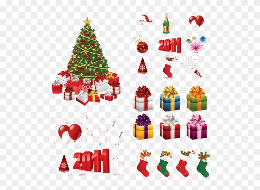 Christmas Elements Png Hd - Christmas Tree Decorative Items Clipart #462148