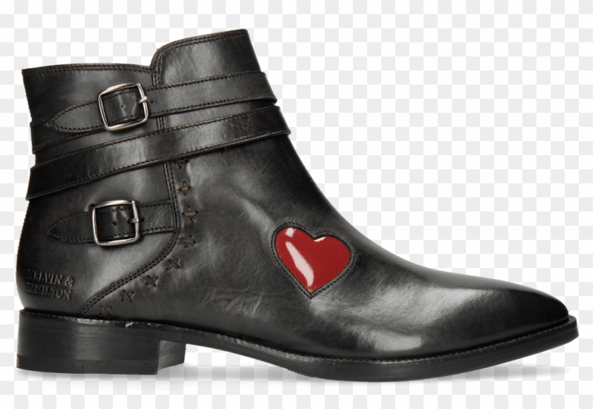 Ankle Boots Candy 5 Black Heart Patent Red - Motorcycle Boot Clipart
