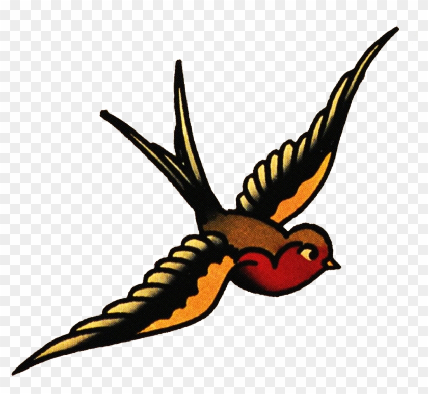 And Tattoo School Old Tattoos Flash Clipart - Old School Swallow Bird Tattoo - Png Download