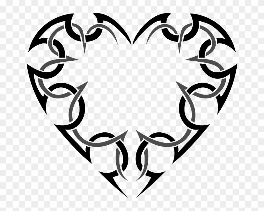 Heart Tattoos Png Transparent Heart Tattoos - Tribal Tattoo Heart Png Clipart #462613