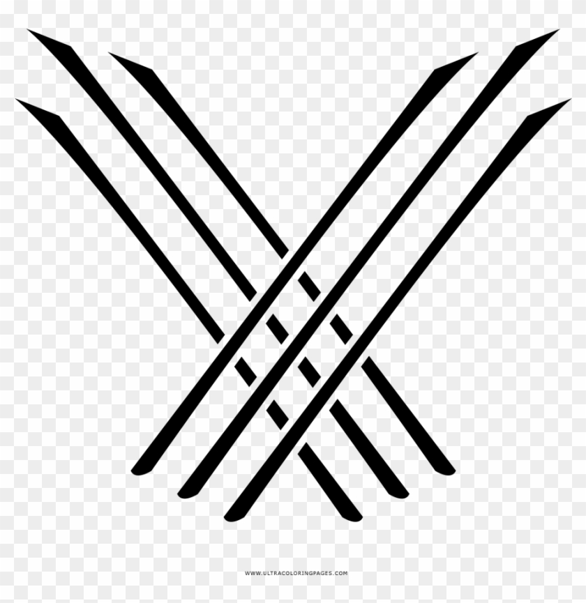 Wolverine Claws Coloring Page - Wolverine T Shirt Design Clipart
