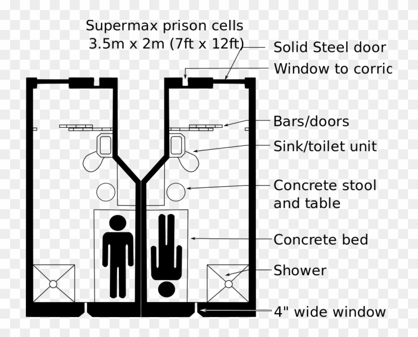 Adx Prison Cell - Adx Florence Cell Clipart #463148
