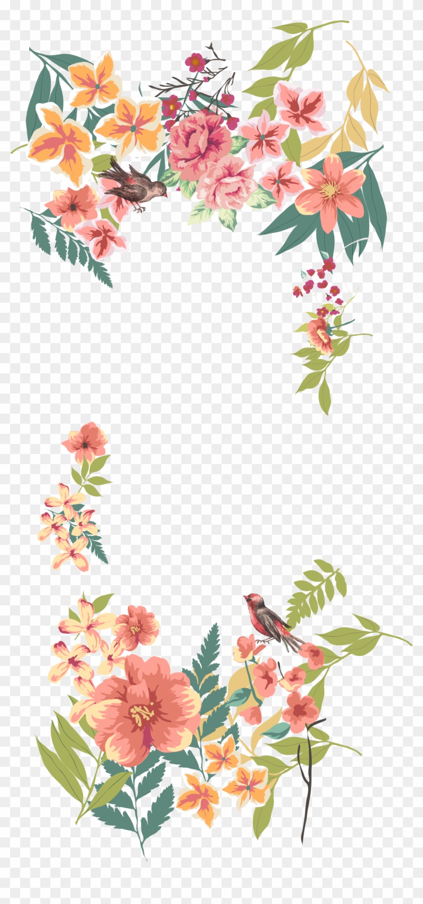 Flower Euclidean Vector Floral Design - Flower Border Png Clipart #463257